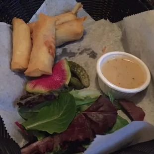 Bavarian Spring Rolls. Essentially a ham and cheese sandwich is spring roll form. So filling.