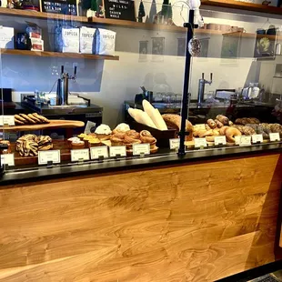 a display of baked goods