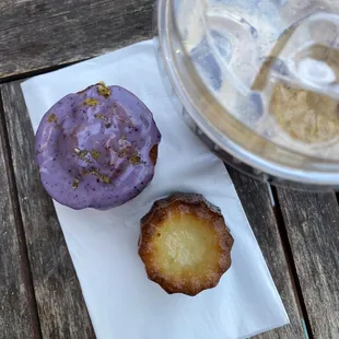 two pastries and a drink