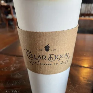 a cup of coffee on a table