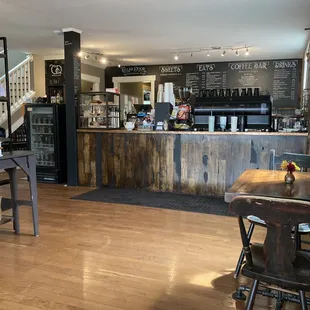 the bar and counter area