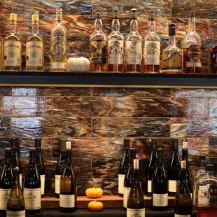 bottles of alcohol and oranges