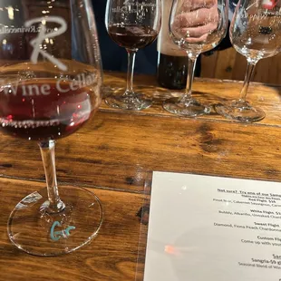 The bar and wine tasting set up