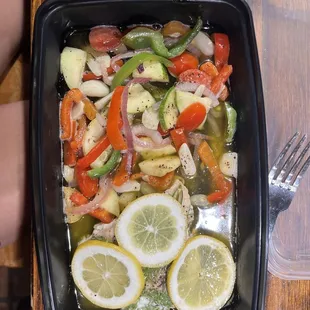 Salmon and vegetables