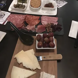 Charcuterie board with cheese