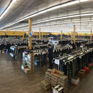 the inside of a wine store