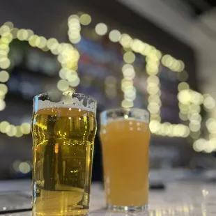 Left WC pale ale, right hazy IPA