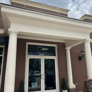 the front of the building