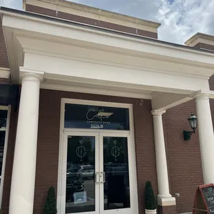 the front of the building