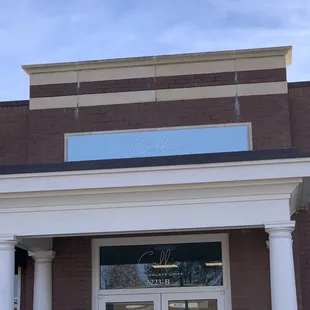 the front of the building