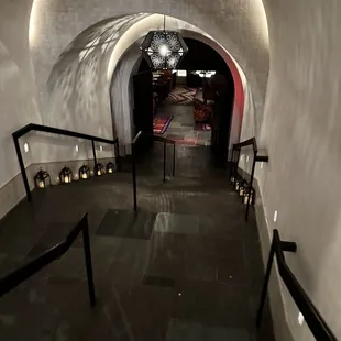 stairs leading to the bar