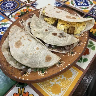 3 tacos homemade tortillas