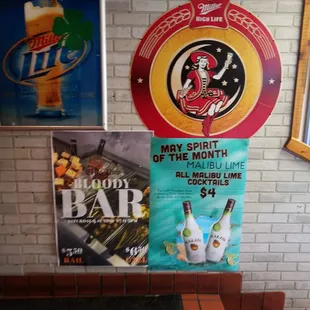 a sign with a beer