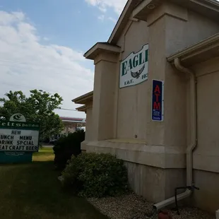 the front of the building