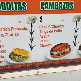 a menu for a restaurant