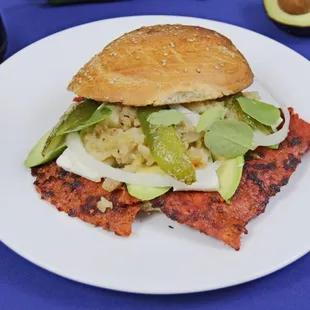 Cemita de Cecina Adobada de Puerco