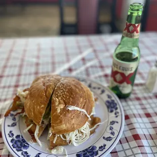 Cemita - Milanesa de Pollo w/ Dos Equis