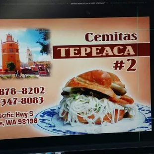 21624 pacífic Hwy,s  Des moines wa 98198 auténtica comida Mejicana  cemitas povlanas