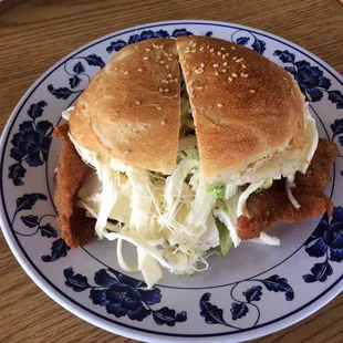 Cemita de milanesa de puerco!!!