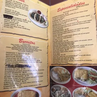 sushi and sashimi, menu