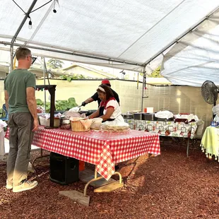 Grill and food prep area