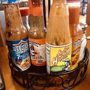 a variety of condiments