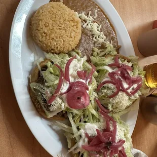 Sopes de Carne Asada platillo