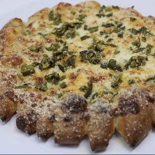 a close up of a pizza