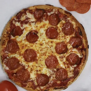 a pepperoni pizza