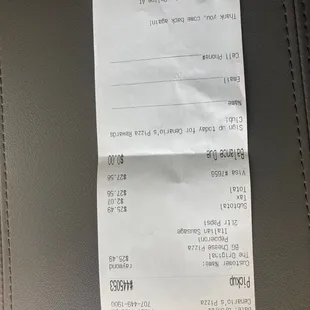 Cenarios receipt