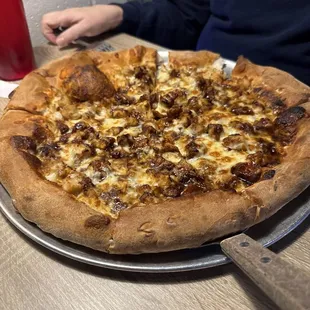 Medium BBQ chicken pizza
