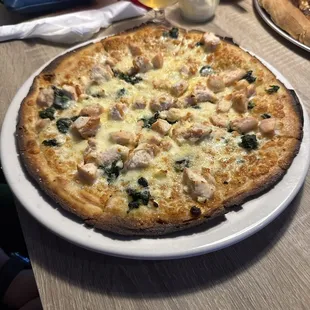 Gluten-free spinach feta &amp; chicken pizza