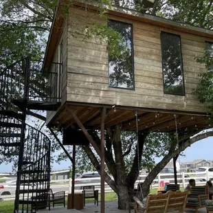 a tree house in a park