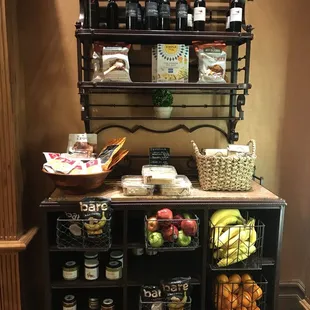 shelves of food and beverages