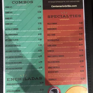 Check out this menu