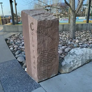 Colorado facts on stones along the path