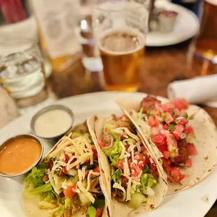 Taco Trio! Fish + chicken + pulled pork