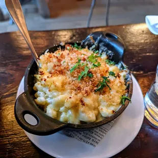 MAC + CHEESE - gruyère, smoked gouda, white cheddar, panko crust, parsley