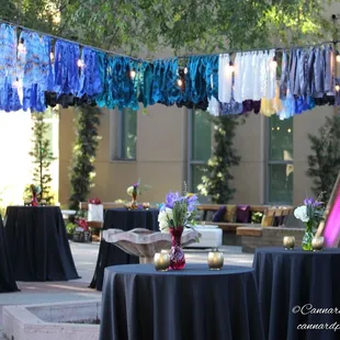 The Friedman Courtyard set up for the Annual Glow for Gold Gala.