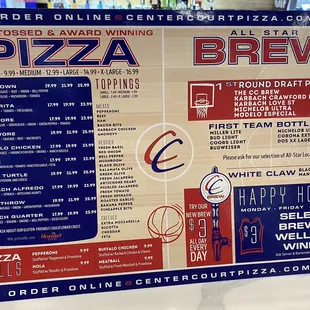 Pizza &amp; Brew Menu