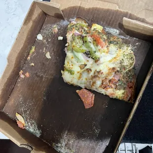 a partially eaten pizza