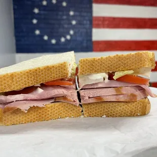 I- Man  Thick cut Ham off the bone on Italian bread with lettuce tomato and Mayo