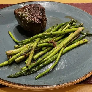 Filet (requested well done). The house salad (not shown) was crunchy and delicious. I had the wedge and defense would order it again.