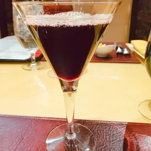 Second Circle martini. Woodford Reserve bourbon, Ruby port, maple syrup, bitters