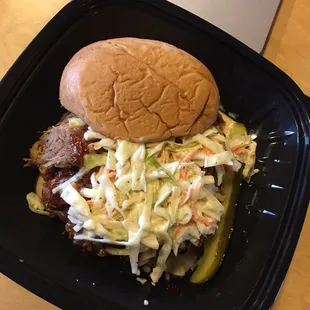 The BBQ pulled pork sandwich &amp; Cole slaw!
