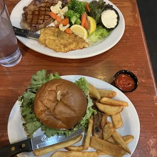 Top: Surf and Turf Bottom: Angus house burger