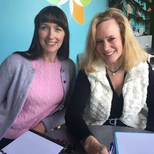 Dr. Amy Coleman and Connie Milligan, LCSW spending time together in our community space.