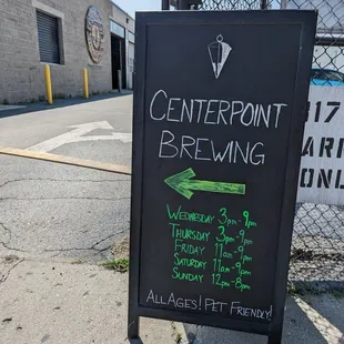 a sign for a brewery