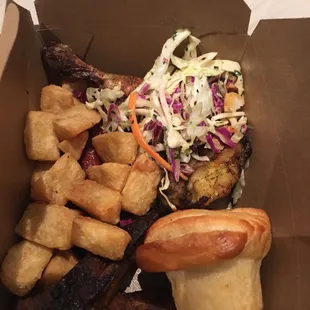 Mixed grill served in a box.