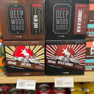 Some very pricey 4/pks. Of cherry ale. $36.99. Yes I said a 4 PACK.
